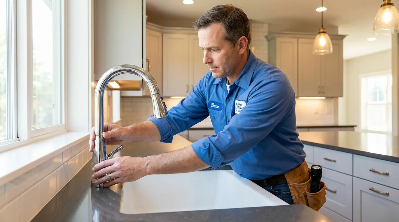 Kitchen faucet installation by Johns Plumbing LLC in Columbus Junction